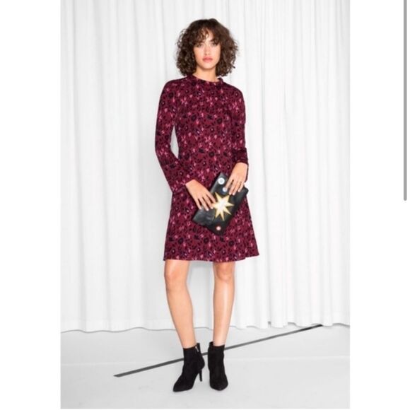 & Other Stories Maroon Leopard Dress - Picture 2 of 10